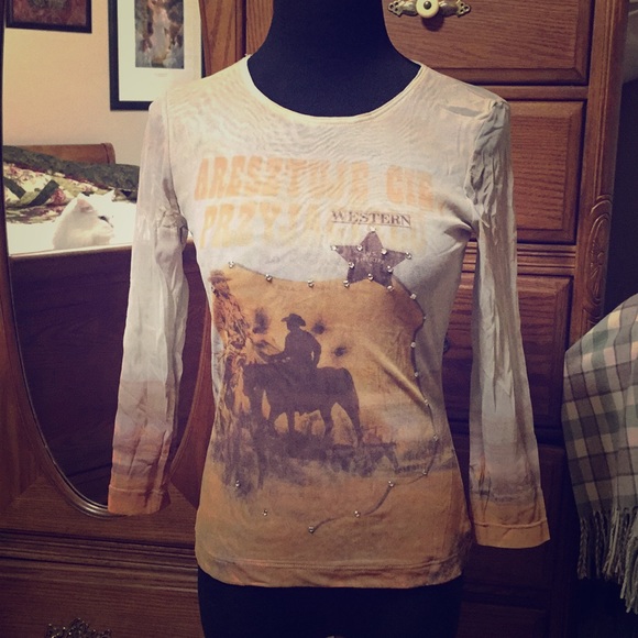 Tops - Sheer western shirt (has a little bling)